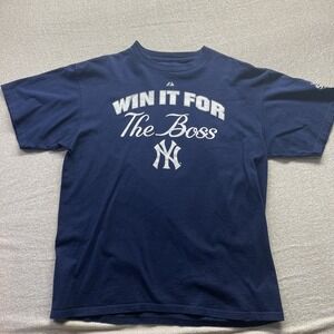 Win It For The Boss Majestic New York Yankees 2009 World Series Tshirt #438